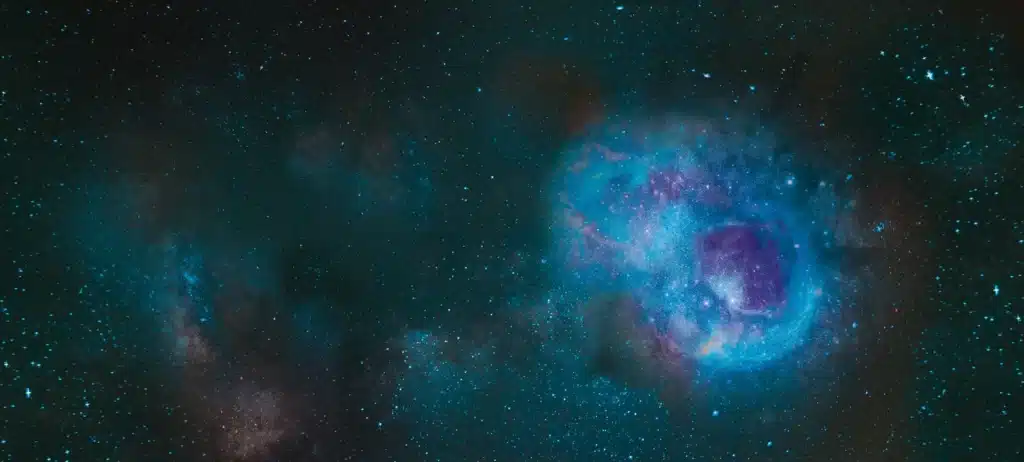 Fond espace bleu de l'étiquette de bière Supernova